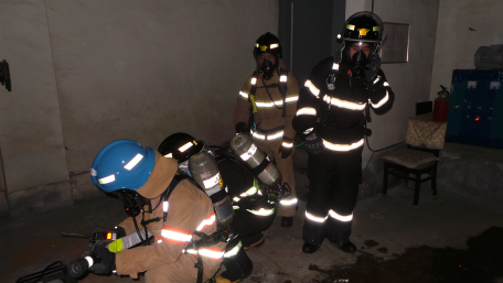 지하층 실물화재 진압훈련